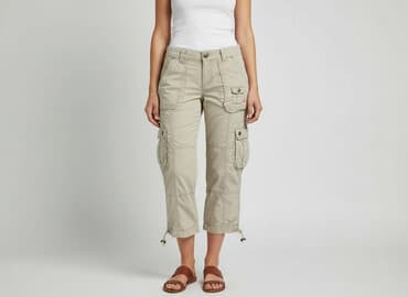 spodnie cargo kobieta: George, Spodnie 3/4 damskie, rozmiar S — 7