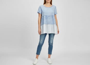 błekitna sukienki: Tunika damska, rozmiar S — 7