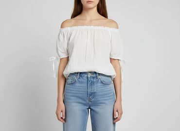 bluzka z odkrytym ramieniem allegro: Bluzka damska, rozmiar S — 6