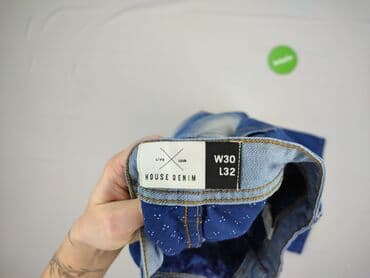 przecierane spodnie: House of Denim, Jeansy dla mężczyzn, M — 4