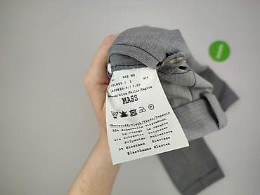 pull jeans: Męskie spodnie garniturowe MASS - Kolor: jasnoszary, delikatna — 4
