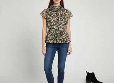 sinsay bluzka w panterke: E-vie, Bluzka damska, rozmiar L — 8
