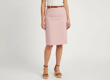 spódnice midi pudrowy róż: Spódnica damska, rozmiar L — 1