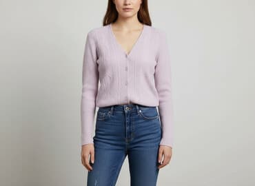 sweter z dekoltem v: New Style, Kardigan damski, rozmiar S — 6