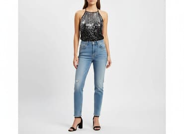 srebrne sandały reserved: Reserved, Top damski, rozmiar M — 7