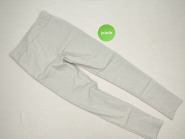 szare szerokie jeansy: Spodnie materiałowe damskie, rozmiar S — 3