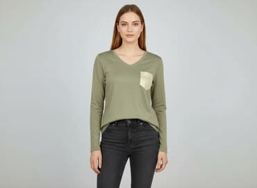 khaki bluzki: Bluzka damska, rozmiar S — 1