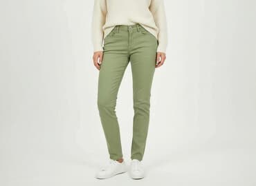 zielone jeansy damskie: Tom Rose, Spodnie materiałowe damskie, rozmiar L — 6