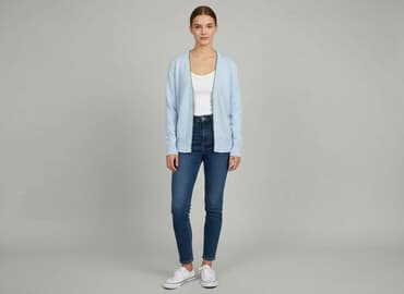 sweter z dekoltem v: Kardigan damski, rozmiar S — 6