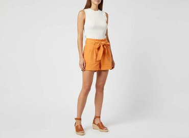 krótkie spodenki z wysokim stanem: H&M, Szorty damskie, rozmiar S — 7