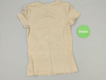 beżowe t shirty: Used, T-shirt damski, rozmiar S — 4