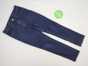 biale materialowe spodnie: Spodnie jeansowe, H&M, 12 lat, 146/152, stan - Bardzo dobry — 2