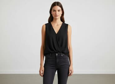 czarna bluza damska hm: H&M, Bluzka damska, rozmiar M — 7