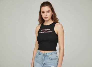 shein czarne bluzki: Shein, Top damski, rozmiar S — 7