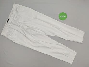 białe spodnie damskie hm: H&M, Spodnie materiałowe damskie, L — 2