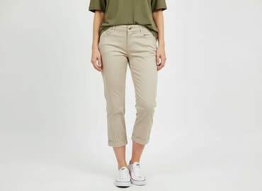 krótkie spodenki beżowe: Miaoni, Spodnie 3/4 damskie, rozmiar S — 6