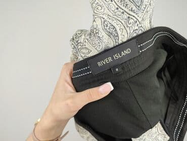 woskowane legginsy z wysokim stanem zara: River Island, Spodnie materiałowe damskie, rozmiar S — 5