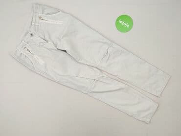 szare szerokie jeansy: Spodnie materiałowe damskie, rozmiar S — 2