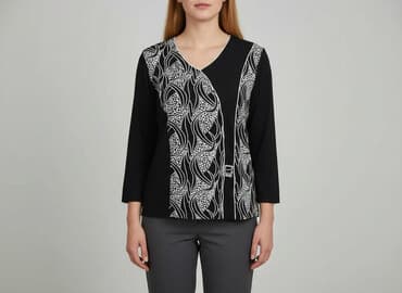 eleganckie bluzki czarne: Bluzka damska, rozmiar M — 5