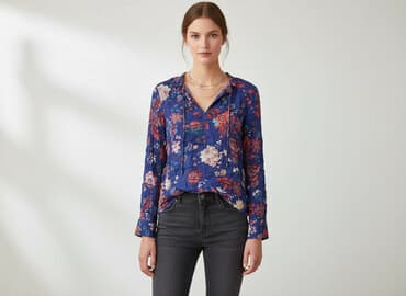 granatowa bluza: Promod, Bluzka damska, rozmiar S — 6