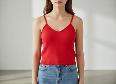 czerwony top stradivarius: Top damski, rozmiar M — 7