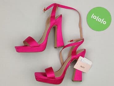 stradivarius pomarańczowe buty na obcasie: Sandały damskie, 37 — 4