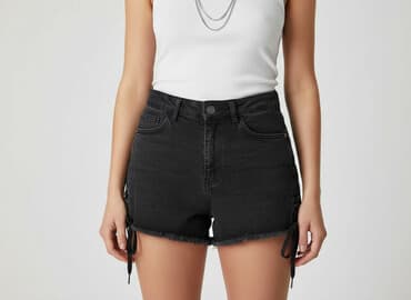 czarne szorty damskie z wysokim stanem: Beloved, Szorty damskie, rozmiar S — 1