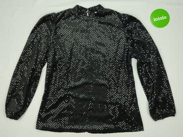 czarna sukienka ze srebrnymi wstawkami: Ulubione, Bluzka damska, XL — 2