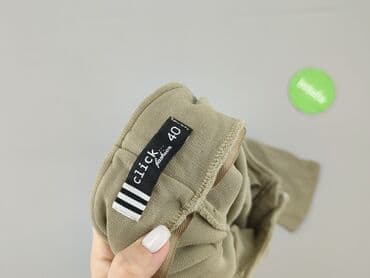 legginsy beżowe prążkowane: CLICK, Legginsy Eleganckie damskie, rozmiar L — 5