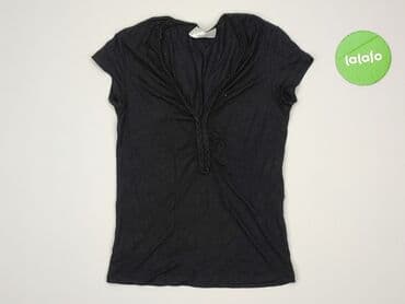 czarne t shirty damskie w serek: T-shirt damski, rozmiar S — 2