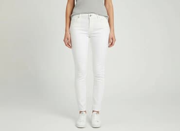 skinny zimowe ciepłe dżinsy: H&M, Jeansy damskie, rozmiar S — 7