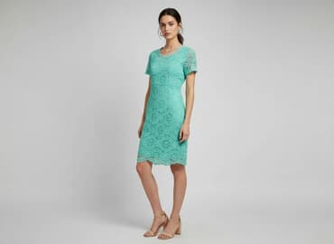 miętowa sukienka z koronki: Sukienka damska, rozmiar S — 7