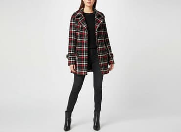 kurtka zimowa w pepitkę: Top Secret, Trencz damski, rozmiar S — 1