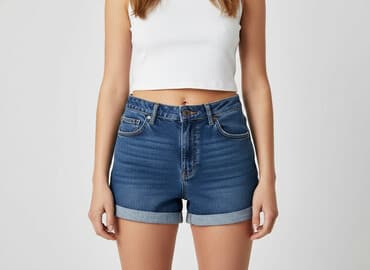 krótkie spodenki jeansowe bershka: Bershka, Szorty damskie, rozmiar M — 7