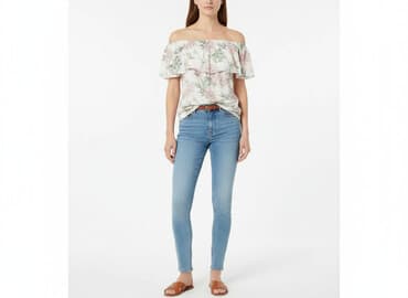 bluzka z baskinką biała: Amisu, Women's blouse, size XS — 1