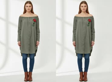 bluzki hiszpanki wiazana: Tunika damska, rozmiar S — 5