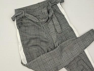 dresy w kratke: Damskie spodnie w kratę z lampasami - Fason: zwężane nogawki, średni — 1