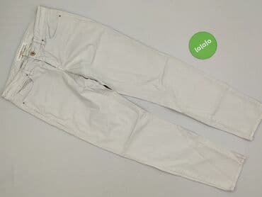 szare szerokie jeansy: Spodnie materiałowe damskie, rozmiar M — 2