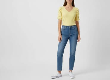 żółte bluzki z krótkim rękawem: KappAhl, Bluzka damska, rozmiar M — 6