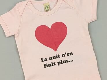 różowa koszulka niemiec: T-shirt, 1-3 months, condition - Very good — 1