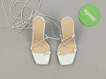 ccc srebrne sandały na obcasie: Sandały damskie, rozmiar 37 — 2