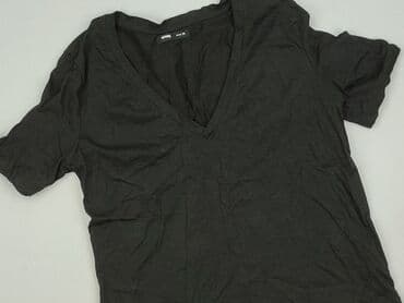 czarne t shirty damskie w serek: Sinsay, T-shirt damski, rozmiar M — 1
