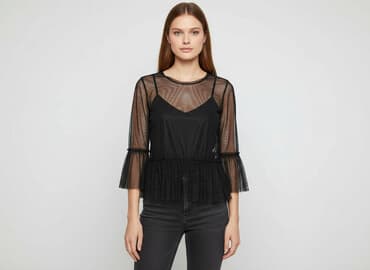 bluzki z siateczka czarne: Bluzka damska, rozmiar S — 1