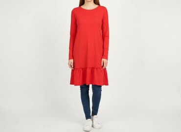 czerwone sukienki plus size: Sukienka damska, rozmiar S — 5