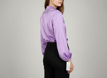 liliowy garnitur damski: Bluzka damska, rozmiar S — 6