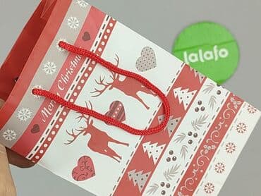 Inne artykuły dla domu: Papierowa torba prezentowa z uchwytami, ozdobiona świątecznym wzorem — 4