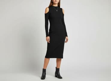 czarna sukienka z długim rękawem sinsay: Sinsay, Sukienka damska, rozmiar XS — 7