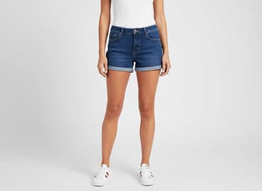 hm krótkie spodenki dzins low waist: H&M, Szorty damskie, rozmiar M — 7