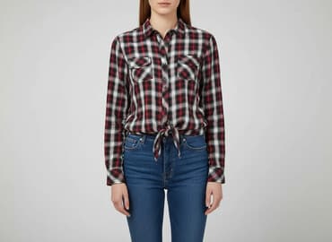 sukienka w czerwoną kratę damska: Koszula damska, rozmiar M — 1