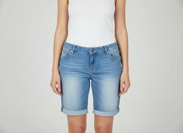 spodenki damskie jeansowe do kolan: Denim Co, Szorty damskie, rozmiar M — 7